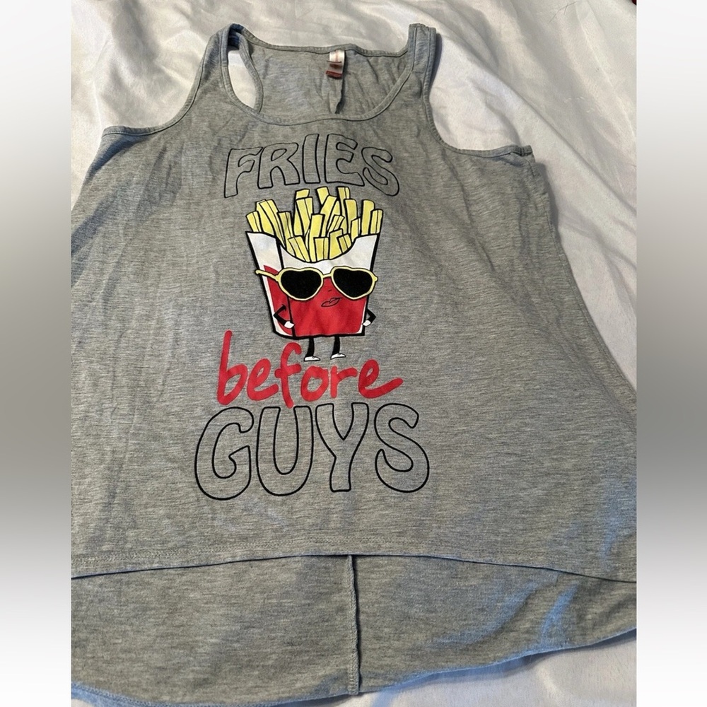 Women’s No Boundaries Y2K Tank Top Fries Before Guys. XXLarge